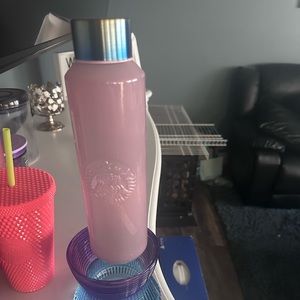 Starbucks glass pink water bottle